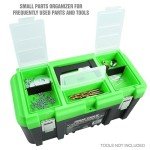 OEMTOOLS 22160 19" Toolbox with Removable Tray, Large Plastic Tool Box With Handle, Multiple Compartment Storage Case With Security Slot for Padlocks, 40 Lbs Maximum Weight