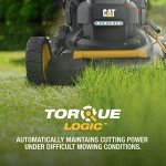Cat DG670 60V 21” Cordless Lawn Mower 3-In-1 Cutting Modes, Brushless Lawn Mower with TorqLogic, Easy-Adapt Walk-Behind Push Lawn Mower – Battery & Charger Included, Black, Yellow