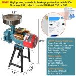 NAIZEA Electric Grain Mill 3000W - Wet Dry Cereals Grinder, Corn Mill, Heavy Duty Commercial Grain Grinder Machine, Wheat Feed Flour Mill With Funnel