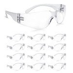 amoolo Clear Safety Glasses Bulk of 24, Protective Eyewear for Men Women, ANSI Z87.1 Impact Resistant Eye Protection for Work, Lab, Construction