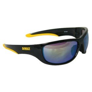 DEWALT DPG94-YC Dominator™ Z87+ Safety Glasses – Black Full Frame & Yellow Mirror Lens – Rubber Temples & Nosepiece – 1 Pair