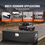VEVOR Heavy Duty Aluminum Truck Bed Tool Box, Diamond Plate Tool Box with Side Handle and Lock Keys, Storage Tool Box Chest Box Organizer for Pickup, Truck Bed, RV, Trailer, 39"x13"x10", Black