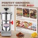 Moongiantgo Upgraded Spiral Seal Grain Mill Grinder Electric 800g 2500W High Speed Spice Grinder Pulverizer Dry Grinding Machine for Dry Cereal Bean Corn Wheat Herbs, with 4 Set Blades (800g, 110V)