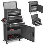 Winado 4-Drawer Rolling Tool Chest with Wheels & Lock, Tool Box with Large Storage Cabinet and Adjustable Shelf, Removable Portable Top Box for Garage, Warehouse, Factory