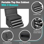 Winado 4-Drawer Rolling Tool Chest with Wheels & Lock, Tool Box with Large Storage Cabinet and Adjustable Shelf, Removable Portable Top Box for Garage, Warehouse, Factory