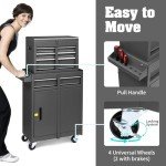 Winado 4-Drawer Rolling Tool Chest with Wheels & Lock, Tool Box with Large Storage Cabinet and Adjustable Shelf, Removable Portable Top Box for Garage, Warehouse, Factory