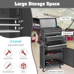 Winado 4-Drawer Rolling Tool Chest with Wheels & Lock, Tool Box with Large Storage Cabinet and Adjustable Shelf, Removable Portable Top Box for Garage, Warehouse, Factory