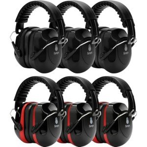 6 Pack Ear Protection Earmuffs, Shooting Ear Protection, NRR 31dB Noise Reduction Hearing Protection for Gun Range/Shooters/Mowing/Construction/Work
