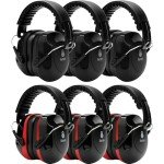 6 Pack Ear Protection Earmuffs, Shooting Ear Protection, NRR 31dB Noise Reduction Hearing Protection for Gun Range/Shooters/Mowing/Construction/Work