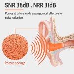 LYSIAN Soft Foam Earplugs 38dB SNR, 60 Pairs, Disposable Noise Cancelling Ear Plugs for Snoring, Work, Sleeping, Industrial, Shooting Range Hearing Protection- Orange