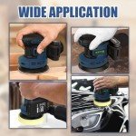 ZEITE 5 Inch 20V 2.0Ah Orbital Sander Cordless, 6 Variable Speed 3,000-11,000 OPM Electric Sander for Woodworking, 12 x Sandpaper,1 x Polishing Pad, Efficient Dust Extractor for DIY Sanding Polishing