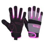 HANDLANDY Utility Work Gloves Women, Flexible Breathable Yard Work Gloves, Thin Mechanic Working Gloves Touch Screen (Medium)