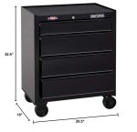 CRAFTSMAN 1000 Series 26.5-in W x 32.5-in H 4-Drawer Steel Rolling Tool Cabinet (Black)