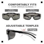 HTS HUNTERSKY ANSI Z87 Anti Fog Lab Safety Glasses Over Eyeglasses Integrated Side Shields, 100% UV Protective Goggles 3906L