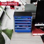 P.I.T. Mini Blue Tool Box, Portable 5-Drawer Micro Roll Cab Steel Stackable Tool Box with Liner, Blue Small Tool Case for Tools Storage and Organizers, Home DIY