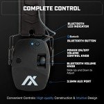 AXIL TRACKR Noise Cancelling Ear Muffs – Mowing, Construction & Shooting Ear Protection – Comfortable Ear Muffs for Noise Reduction – Sweat & Water Resistant Ear Protection for Shooting