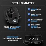 AXIL TRACKR Noise Cancelling Ear Muffs – Mowing, Construction & Shooting Ear Protection – Comfortable Ear Muffs for Noise Reduction – Sweat & Water Resistant Ear Protection for Shooting