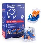 Dison 100Pairs Silicone Ear Plugs, 32dB Corded Reusable Earplugs for Hearing Protection, Noise Reduction for Shooting Range, Work, Travel