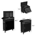 TUFFIOM 5-Drawer Rolling Tool Chest, Tool Storage Cabinet w/Drawers, Lockable Wheels, Detachable Top & Adjustable Shelf, Mechanic Tool Organizer Box for Garage, Workshop, Warehouse & Repair Shop