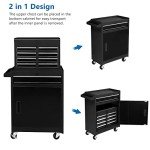TUFFIOM 5-Drawer Rolling Tool Chest, Tool Storage Cabinet w/Drawers, Lockable Wheels, Detachable Top & Adjustable Shelf, Mechanic Tool Organizer Box for Garage, Workshop, Warehouse & Repair Shop