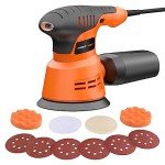 ENERTWIST 5 Inch Random Orbital Sander, 6 Variable Speeds 5000 to 12000 RPM, 2.4 Amp Electric Sander for Woodworking with Dust Collector, 10pcs Electric Random Orbit Sander Kit