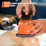 ENERTWIST 5 Inch Random Orbital Sander, 6 Variable Speeds 5000 to 12000 RPM, 2.4 Amp Electric Sander for Woodworking with Dust Collector, 10pcs Electric Random Orbit Sander Kit
