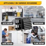 TUFFIOM 7-Drawer Rolling Tool Chest with Side Shelves, Tool Storage Side Cabinet w/Lockable Wheels, Top Cushion & Drawer Liners, Tool Organizer Box for Garage, Warehouse & Repair Shop