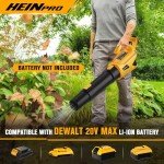 Cordless Leaf Blower Compatible with Dewalt 20V Max Battery, 500CFM/150MPH Electric Leaf Blower Cordless, 5 Speed Modes, Battery Powered Blowers for Lawn Care, Yard (Tool Only)