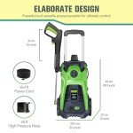 Electric Pressure Washer 4800PSI-Max 2.9GPM Electric Power Washer with 25 Foot Hose, 16.4 Foot Power Cord, Soap Tank Car Wash Machine Green Ideal Cleaning for Patio