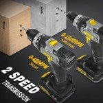 RIDA Cordless Drill Power Drill Cordless 20V 1/2'' Keyless Metal Chuck 355 In-lb(40N.m) Torque with 2.0AH Li-ion Battery & Fast Charger, Variable Speed, 25+1 Position and 22pcs Bits