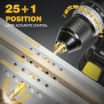 RIDA Cordless Drill Power Drill Cordless 20V 1/2'' Keyless Metal Chuck 355 In-lb(40N.m) Torque with 2.0AH Li-ion Battery & Fast Charger, Variable Speed, 25+1 Position and 22pcs Bits