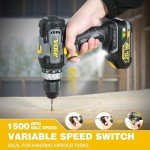 RIDA Cordless Drill Power Drill Cordless 20V 1/2'' Keyless Metal Chuck 355 In-lb(40N.m) Torque with 2.0AH Li-ion Battery & Fast Charger, Variable Speed, 25+1 Position and 22pcs Bits