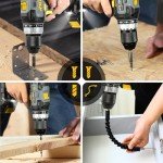 RIDA Cordless Drill Power Drill Cordless 20V 1/2'' Keyless Metal Chuck 355 In-lb(40N.m) Torque with 2.0AH Li-ion Battery & Fast Charger, Variable Speed, 25+1 Position and 22pcs Bits