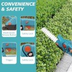 XQCK Cordless Grass Shears & Hedge Shrubbery Trimmer, 21V 2-in-1 Electric Shrub Trimmer Handheld Grass Cutter,Mini Hedge Trimmers Cordless with Rechargeable Battery and Charger for Garden, Lawn