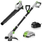 Cordless String Trimmer and Leaf Blower Combo with 2.0Ah Battery & Fast Charger, Ultra-Lightweight Blower 400CFM/130MPH and 12" Auto-Feed Trimmer for Elderly/Women, Garden Lawn Care