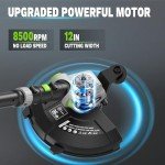 Cordless String Trimmer and Leaf Blower Combo with 2.0Ah Battery & Fast Charger, Ultra-Lightweight Blower 400CFM/130MPH and 12" Auto-Feed Trimmer for Elderly/Women, Garden Lawn Care