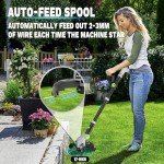 Cordless String Trimmer and Leaf Blower Combo with 2.0Ah Battery & Fast Charger, Ultra-Lightweight Blower 400CFM/130MPH and 12" Auto-Feed Trimmer for Elderly/Women, Garden Lawn Care