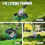 Cordless String Trimmer and Leaf Blower Combo with 2.0Ah Battery & Fast Charger, Ultra-Lightweight Blower 400CFM/130MPH and 12" Auto-Feed Trimmer for Elderly/Women, Garden Lawn Care