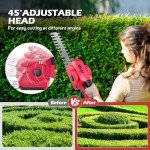 VARAI Cordless Hedge Trimmer, 2-in-1 Hedge Trimmer, Ultra Long Battery Life with Battery*2, high-Power and high-Capacity Grass Trimmer for Gardens, Yards and lawns, Including Charger