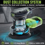 WORKPRO 5-Inch Random Orbit Sander, 6 Variable Speeds 7000 to 14000 RPM, 2.5 Amp Electric Sander for Woodworking with Dust Collector, 15pcs Sandpapers