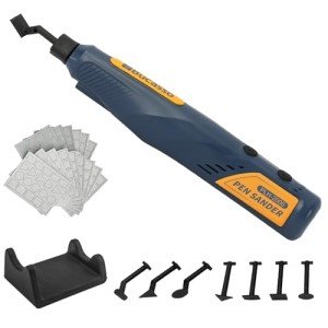 Bucasso Cordless Pen Sander, 5-Speed and USB Charging with LED Light, Multi-Purpose Power Tool, Mini Power Sander for Sanding, Polishing, Finishing, DIY Crafts