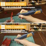 Bucasso Cordless Pen Sander, 5-Speed and USB Charging with LED Light, Multi-Purpose Power Tool, Mini Power Sander for Sanding, Polishing, Finishing, DIY Crafts