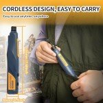 Bucasso Cordless Pen Sander, 5-Speed and USB Charging with LED Light, Multi-Purpose Power Tool, Mini Power Sander for Sanding, Polishing, Finishing, DIY Crafts