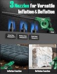 K I M O. Cordless Leaf Blower and Vacuum Combo 4 In 1, 3 Nozzles for Inflation and Deflation, 190MPH, Control Panel with 3 Speed,20 Inch Extended Tube, 2.0Ah Battery Powered Leaf Blowers for Lawn Care