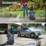 QIOMALA Electric Pressure Washer, 5200 PSI Max 3.4 GPM High Pressure with 35 FT Power Cord, 20 FT Hose, 4 Nozzles, Foam Cannon and Hose Reel for Car/Patio/Garage/Home Cleaning, Blue