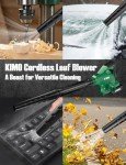 K I M O. Cordless Leaf Blower and Vacuum Combo 4 In 1, 3 Nozzles for Inflation and Deflation, 190MPH, Control Panel with 3 Speed,20 Inch Extended Tube, 2.0Ah Battery Powered Leaf Blowers for Lawn Care