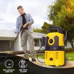 PUREPLUS Electric Pressure Washer, Max 2000 PSI 1.8 GPM Car Power Washer with Foam Cannon, Adjustable Nozzle, 16.5 FT Power Cord, 20 FT Hose, Spray Gun, for Cars, Fences, Driveway, Patios, Gardens