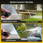PUREPLUS Electric Pressure Washer, Max 2000 PSI 1.8 GPM Car Power Washer with Foam Cannon, Adjustable Nozzle, 16.5 FT Power Cord, 20 FT Hose, Spray Gun, for Cars, Fences, Driveway, Patios, Gardens