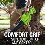 Greenworks 40V (120 MPH / 500 CFM / 75+ Compatible Tools) Cordless Axial Leaf Blower, 2.5Ah Battery and Charger Included