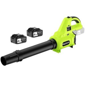 Leaf Blower Cordless with 2 x 4.0Ah Battery and Fast Charger, 650CFM 170MPH Electric Blower, 3 Speed Modes, 20V Handheld Leaf Blowers for Lawn Care, Yard, Blowing Leaves, Snow, Small Gravel, Green
